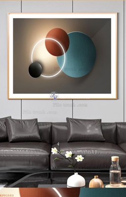 File tranh File tranh hiện đại pha lê gương KF91583 (file gốc) chủ đề phong thủy