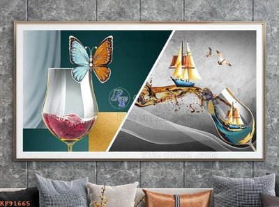 File gốc File tranh hiện đại pha lê gương KF91665 cho in ấn và thiết kế