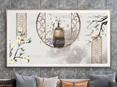 File gốc File tranh hiện đại pha lê gương KF91687 (ảnh chi tiết) để in trần