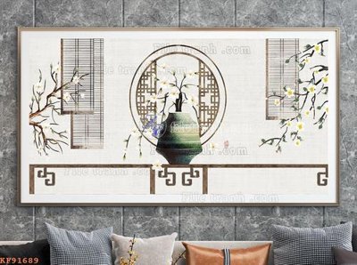 File gốc File tranh hiện đại pha lê gương KF91689 (in lụa) tranh phong thủy