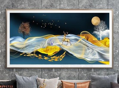 Tải file File tranh hiện đại pha lê gương KF91712 (PSD) cho in ấn quảng cáo