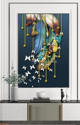 File tranh File tranh hiện đại pha lê gương KF91794 (gốc) chủ đề động vật