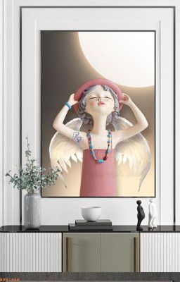 File gốc File tranh hiện đại pha lê gương KF91866 (in lụa) trang trí tường