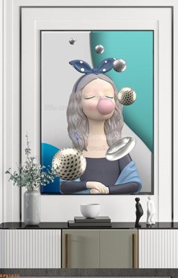 File PSD File tranh hiện đại pha lê gương KF91870 (gốc) nhiều lớp (multi-layer)