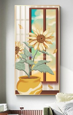 Tải file gốc in lụa File tranh hiện đại pha lê gương KF91974 siêu nét