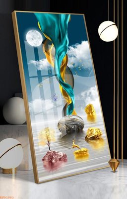 Download file gốc File tranh hiện đại pha lê gương KF91983 (in mica) trong suốt