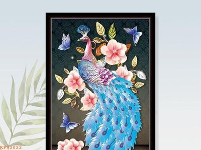 File gốc File tranh hiện đại pha lê gương KF92022 (in lụa) tranh phong thủy