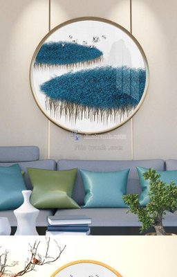 File in trần File tranh hiện đại pha lê gương KF92038 (file gốc) phong thủy