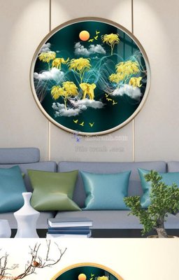 File tranh gốc File tranh hiện đại pha lê gương KF92048 (bản quyền) file PSD