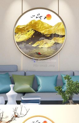 File gốc File tranh hiện đại pha lê gương KF92049 (phong cách) châu Âu