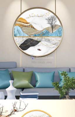 File ảnh File tranh hiện đại pha lê gương KF92066 (gốc) cho trang trí nhà hàng