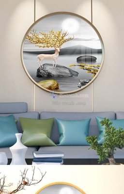 File gốc File tranh hiện đại pha lê gương KF92070 (PNG) nền trong suốt