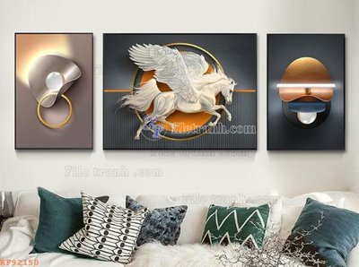 File in lụa File tranh hiện đại pha lê gương KF92150 (phong cảnh) File tranh hiện đại pha lê gương KF92150