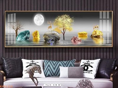 Hình ảnh file gốc in trần nhà File tranh hiện đại pha lê gương KF92250