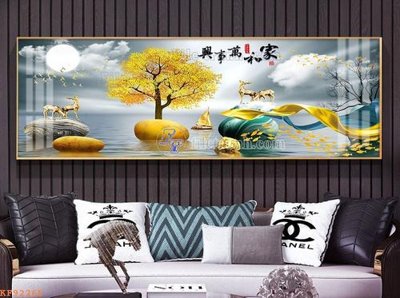 File gốc File tranh hiện đại pha lê gương KF92265 (in mica) làm quà tặng