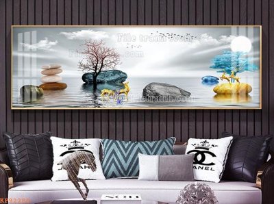 File PSD File tranh hiện đại pha lê gương KF92284 (bản gốc) cho nhà in