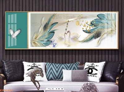 File in trần File tranh hiện đại pha lê gương KF92491 (file gốc) xuyên sáng