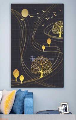 File in trần File tranh hiện đại pha lê gương KF92525 (file gốc) hoa văn 3D