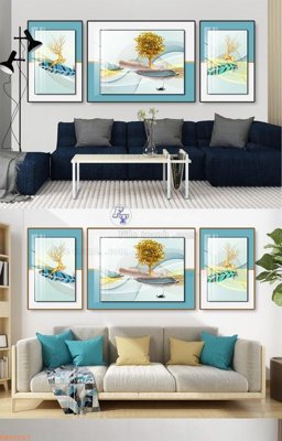 Tải file File tranh hiện đại pha lê gương KF92567 (gốc) chủ đề phong thủy