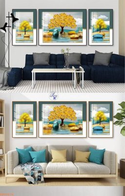 File tranh PSD File tranh hiện đại pha lê gương KF92576 chất lượng cao