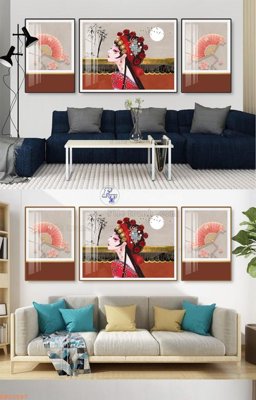 Tải file PSD File tranh hiện đại pha lê gương KF92587 (nguyên layer) để in