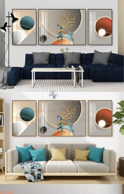 File tranh File tranh hiện đại pha lê gương KF92620 (gốc) chủ đề con người