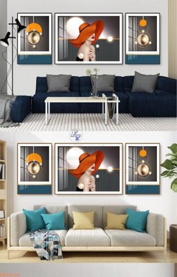 File tranh File tranh hiện đại pha lê gương KF92635 (gốc) chủ đề con người