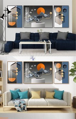 Tải file File tranh hiện đại pha lê gương KF92699 (gốc) chủ đề hoa sen