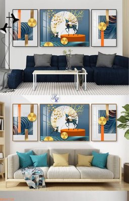 File gốc File tranh hiện đại pha lê gương KF92728 (in lụa) trang trí tường