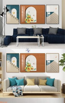 File gốc File tranh hiện đại pha lê gương KF92746 (in lụa) tranh thuận buồm