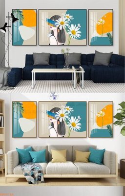 Hình ảnh file gốc in trần nhà File tranh hiện đại pha lê gương KF92748