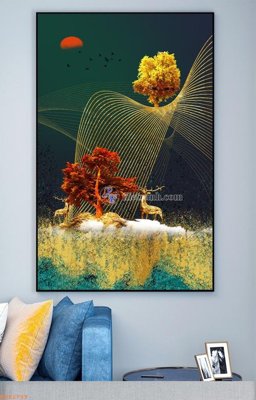 File gốc File tranh hiện đại pha lê gương KF92799 (ảnh chi tiết) để in lụa