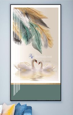 File in lụa File tranh hiện đại pha lê gương KF92850 (phong cảnh) File tranh hiện đại pha lê gương KF92850