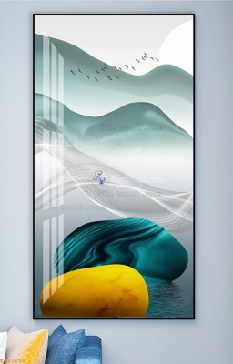 File in trần File tranh hiện đại pha lê gương KF92855 (bản gốc) mây trời