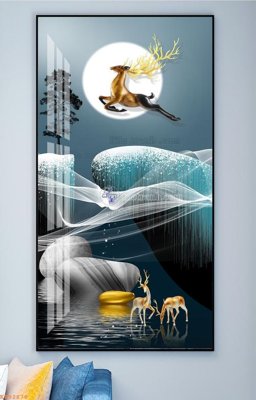 File ảnh File tranh hiện đại pha lê gương KF92878 (gốc) trang trí khách sạn