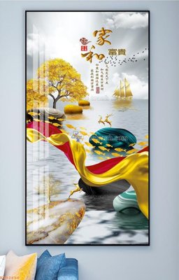 File gốc File tranh hiện đại pha lê gương KF92886 (in lụa) tranh phong thủy