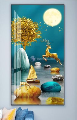 Download file gốc File tranh hiện đại pha lê gương KF92889 (in lụa) tranh 3D