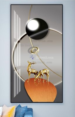 Download file gốc File tranh hiện đại pha lê gương KF92923 (in lụa) tranh 3D