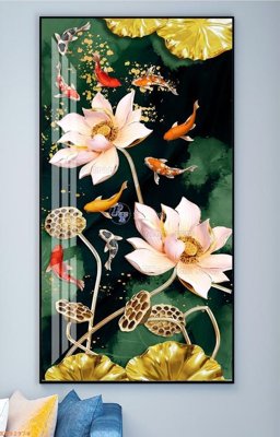 Hình ảnh file gốc in trần nhà File tranh hiện đại pha lê gương KF92974