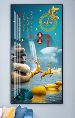 File tranh File tranh hiện đại pha lê gương KF92994 (bản gốc) in lụa 5D