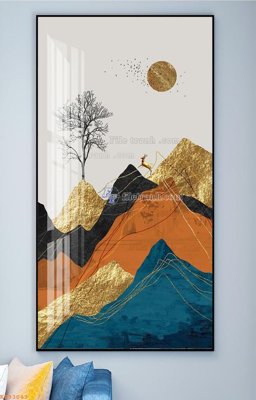 File PSD File tranh hiện đại pha lê gương KF93043 (gốc) cho designer