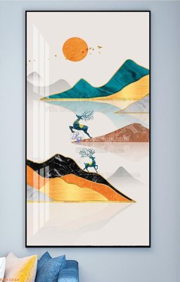 File in trần File tranh hiện đại pha lê gương KF93046 (file gốc) phong thủy