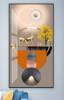 File gốc in ấn File tranh hiện đại pha lê gương KF93058 chuẩn màu CMYK