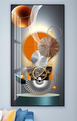 File gốc File tranh hiện đại pha lê gương KF93067 (in lụa) tranh mã đáo