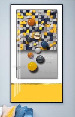 File tranh File tranh hiện đại pha lê gương KF93109 (bản gốc) treo phòng ăn