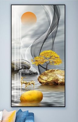 File tranh File tranh hiện đại pha lê gương KF93123 (gốc) in vải canvas