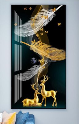 File tranh File tranh hiện đại pha lê gương KF93125 (ảnh gốc) in trần nhà