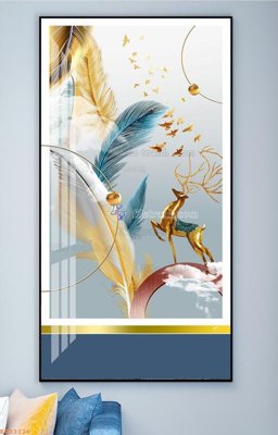 File tranh File tranh hiện đại pha lê gương KF93126 (file gốc) chủ đề phong thủy