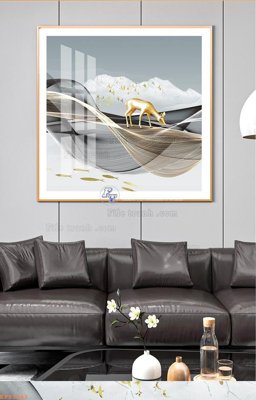 File tranh gốc File tranh hiện đại pha lê gương KF93343 chủ đề hiện đại