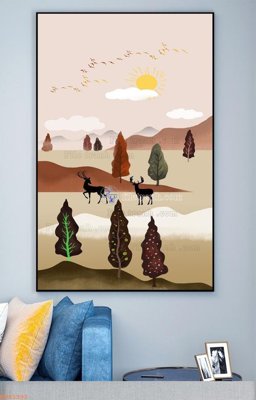 File in ấn File tranh hiện đại pha lê gương KF93392 (bản gốc) cao cấp